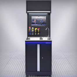 Werkplaatsinrichting voor auto