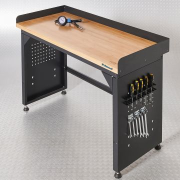 Werkbank PRO - eiken werkblad - 150 cm - zwart