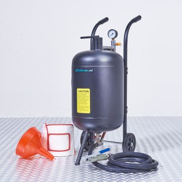 Mobiele straalketel - 45 liter met 5 zakken aluminiumsilicaat