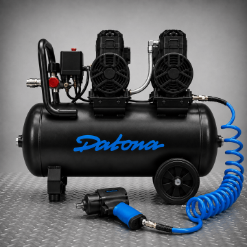 Stille compressor 50L - Olievrij en verrijdbaar - voor luchtgereedschap