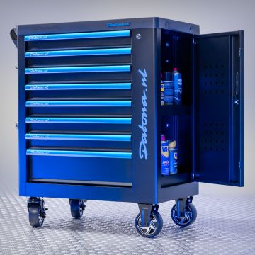 Gereedschapswagen 8 lades met gatenbord, slot en vakverdeling bovenop