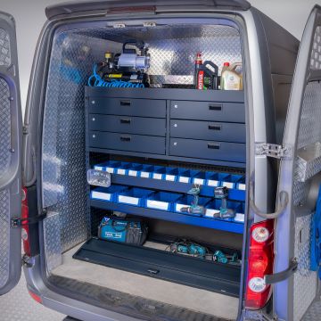 Bedrijfswageninrichting 158 x 39 x 145 cm - Ladekast + 6 afsluitbare lades + 1 klepvak