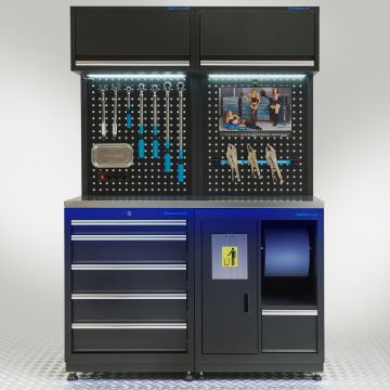 Werkplaatsinrichting PREMIUM met RVS werkblad 135 cm breed