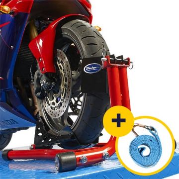 Inrijklem motor - rood + spanband