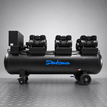 Stille compressor 280L - Olievrij en verrijdbaar - 400V - Voor professionals