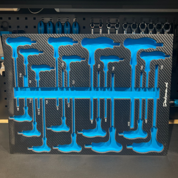 Foam inlay voor 18-delige inbus- en torxsleutel set met T-greep 