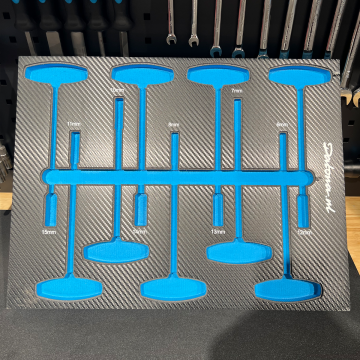 Foam inlay voor 9-delige doppenset met T-greep