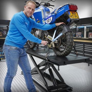 Wielharnas + spanbanden motorfiets met tankbescherming