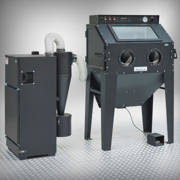 Straalcabine met afzuiging - 350 liter + externe afzuiger