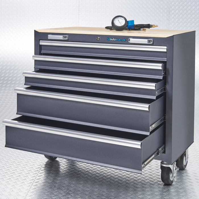 Werkbank PRO - eiken werkblad - gereedschapswagen - 200 cm - zwart-26