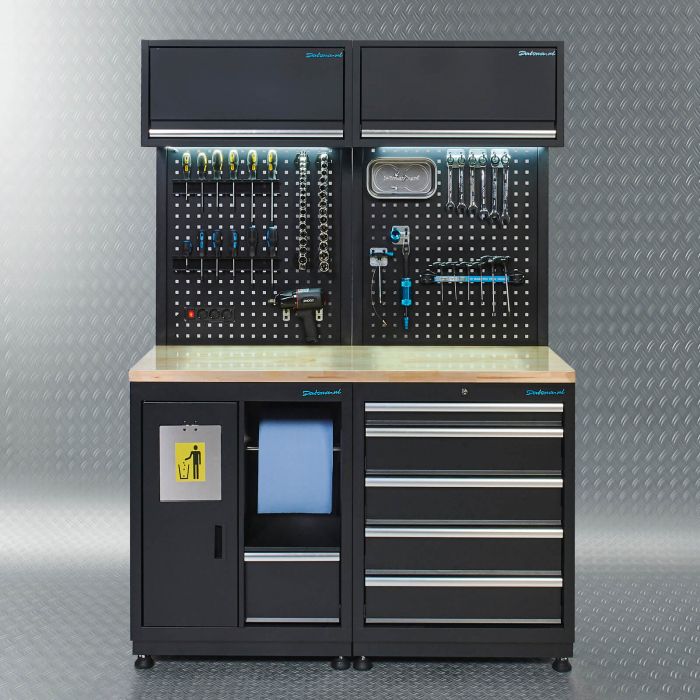 Werkplaatsinrichting PREMIUM met eiken werkblad 410 cm breed-8