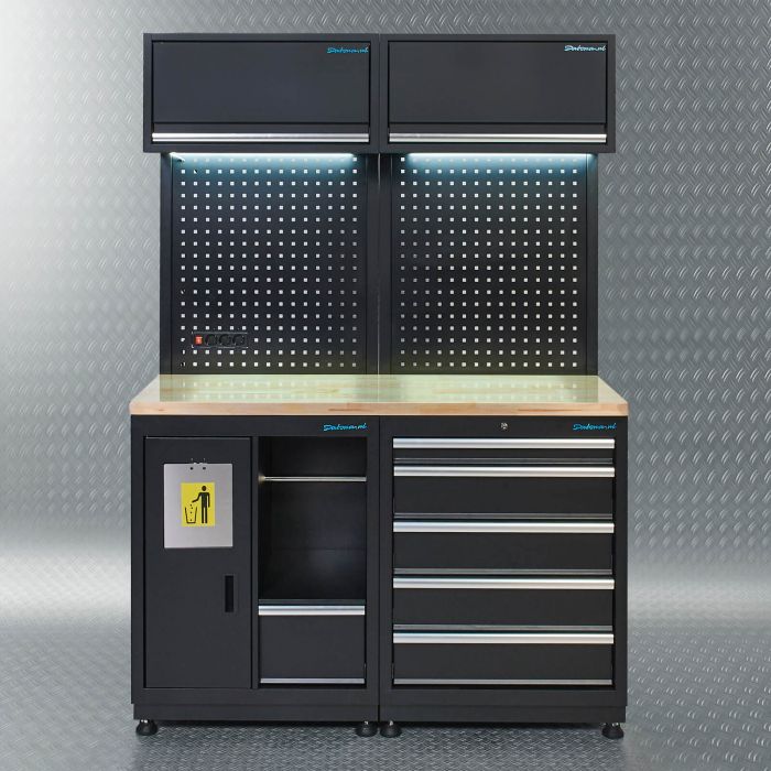 Werkplaatsinrichting PREMIUM met eiken werkblad 410 cm breed-9
