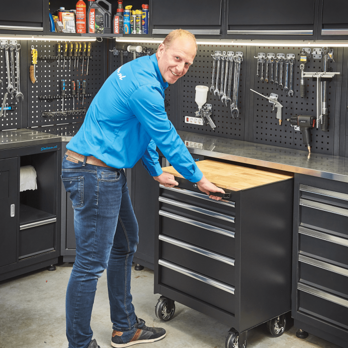 Gereedschapswagen 5 laden met houten werkblad-4
