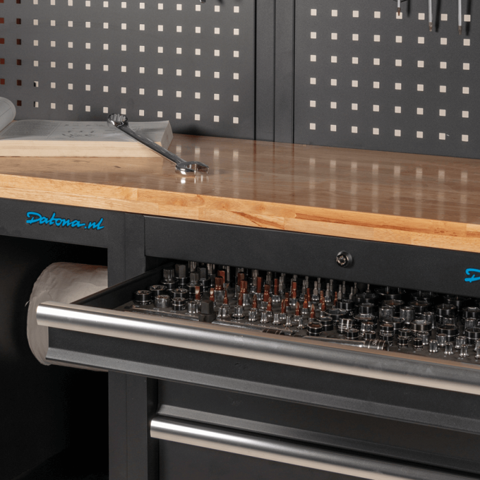 Werkplaatsinrichting PREMIUM met eiken werkblad 410 cm breed-22