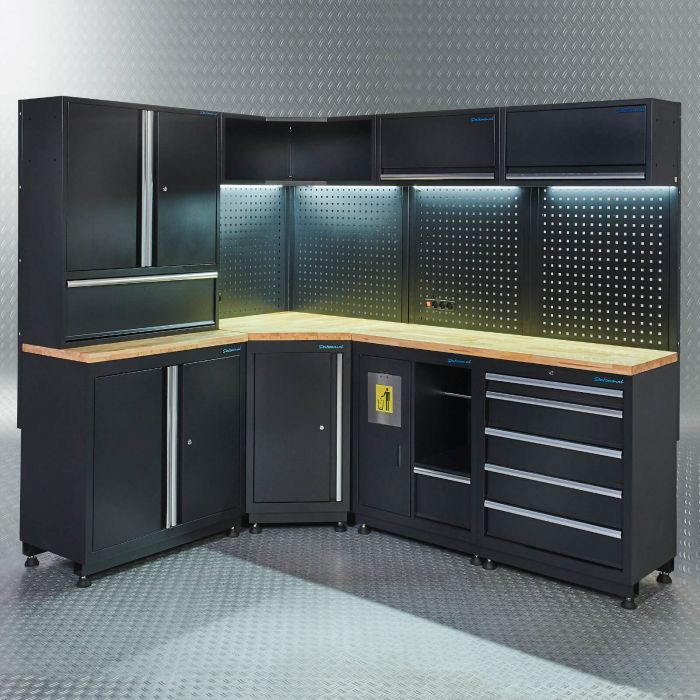Werkplaatsinrichting PREMIUM met eiken werkblad 410 cm breed-3