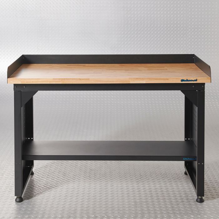 Werkbank PRO - eiken werkblad - legbord - 150 cm - zwart-1