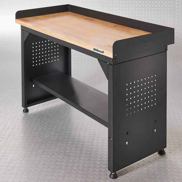 Werkbank PRO - eiken werkblad - legbord - 150 cm - zwart-6