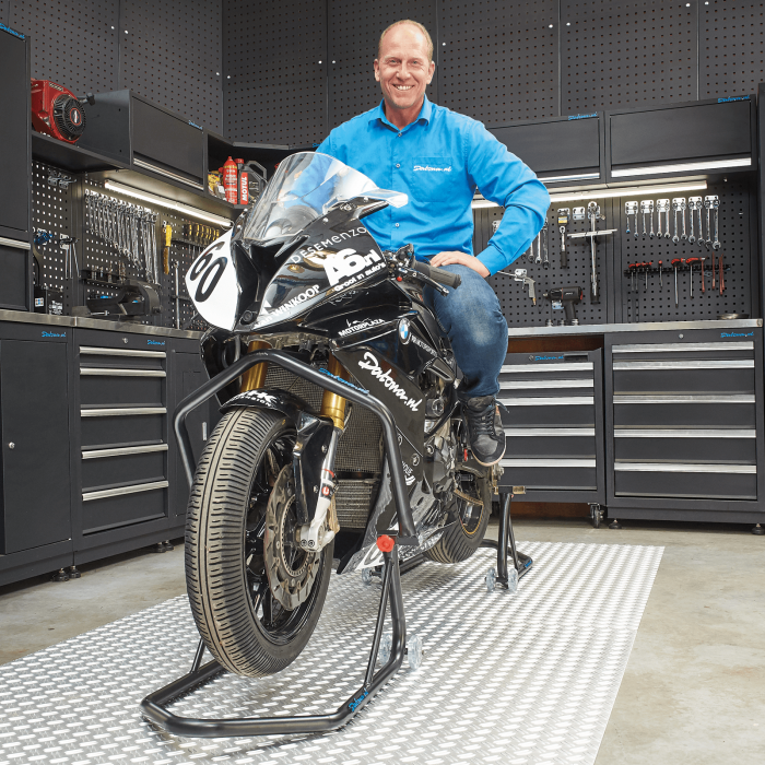 Zwarte paddockstand Xtreme - Voorwiel-13