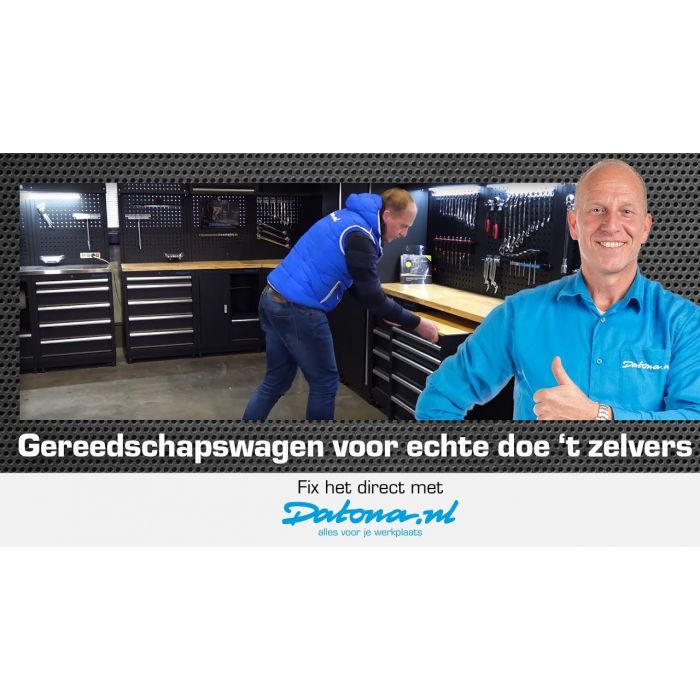 Gereedschapswagen 5 laden met houten werkblad-5