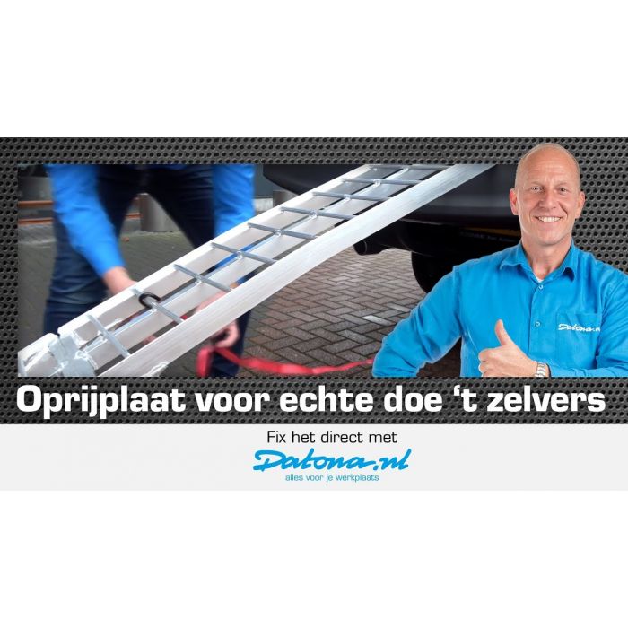Extra verstevigde aluminium oprijplaat opklapbaar - 225 cm - 2 stuks-5