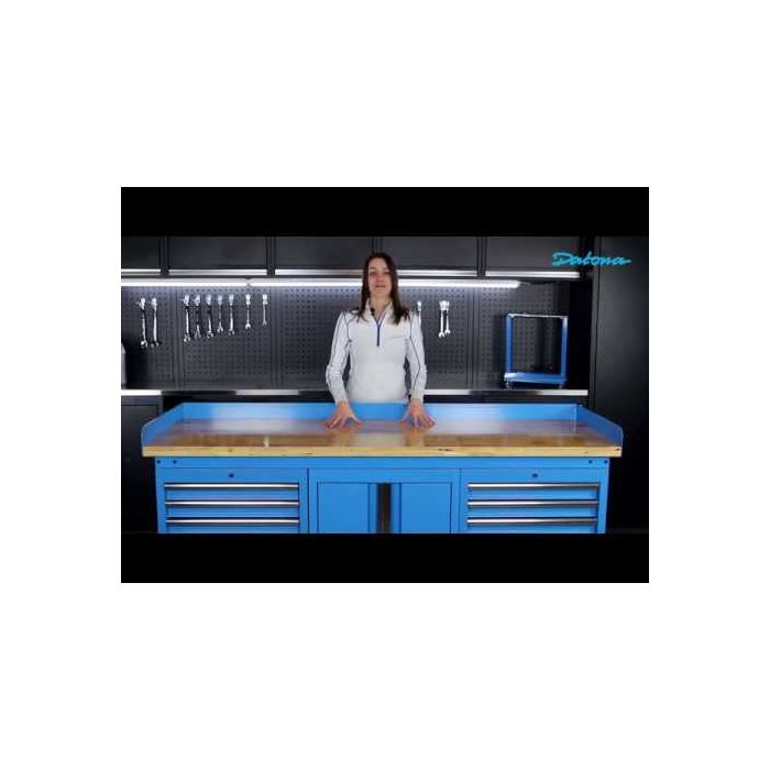 Werkbank PRO bamboe - 6 lades - opbergkast - 200 cm - blauw-5
