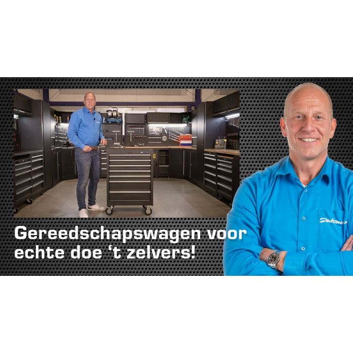 Gereedschapswagen 7 lades met quick lock - mat zwart-5