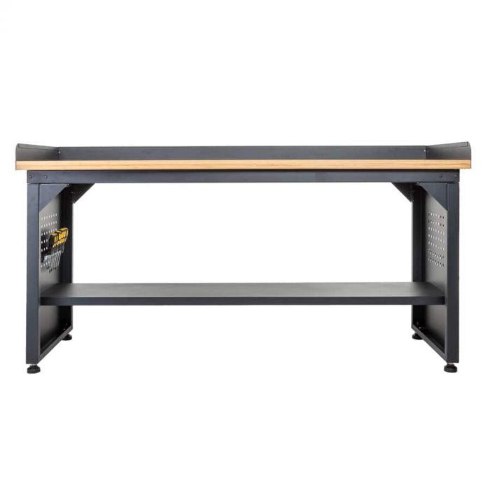 Werkbank PRO - bamboe werkblad - legbord - 200 cm - zwart-2