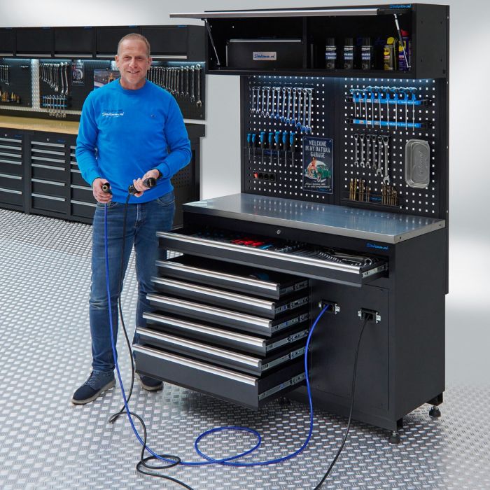 Premium werkplaatsinrichting RVS met extra brede kast - 136 centimeter-7
