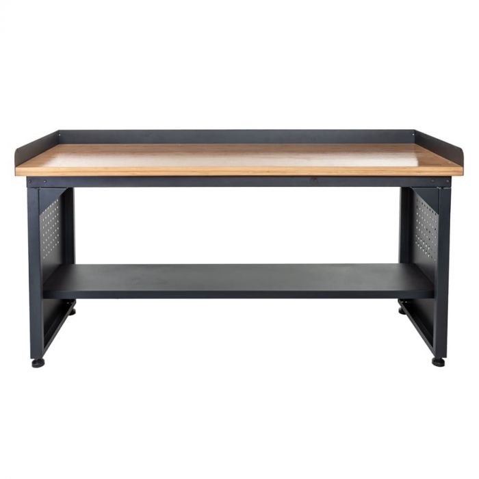 Werkbank PRO - bamboe werkblad - legbord - 200 cm - zwart-3