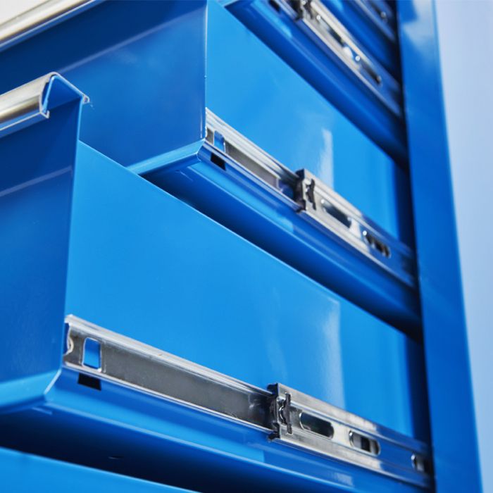 Werkbank PRO bamboe - 6 lades - opbergkast - 200 cm - blauw-28