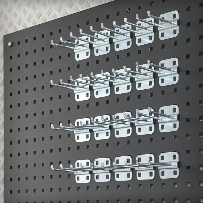 Gereedschapshaak dubbel - 10 cm (20 stuks)-12