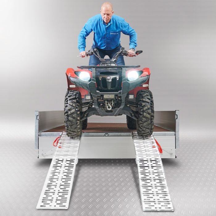 Extra verstevigde aluminium oprijplaat opklapbaar - 225 cm - 2 stuks-9