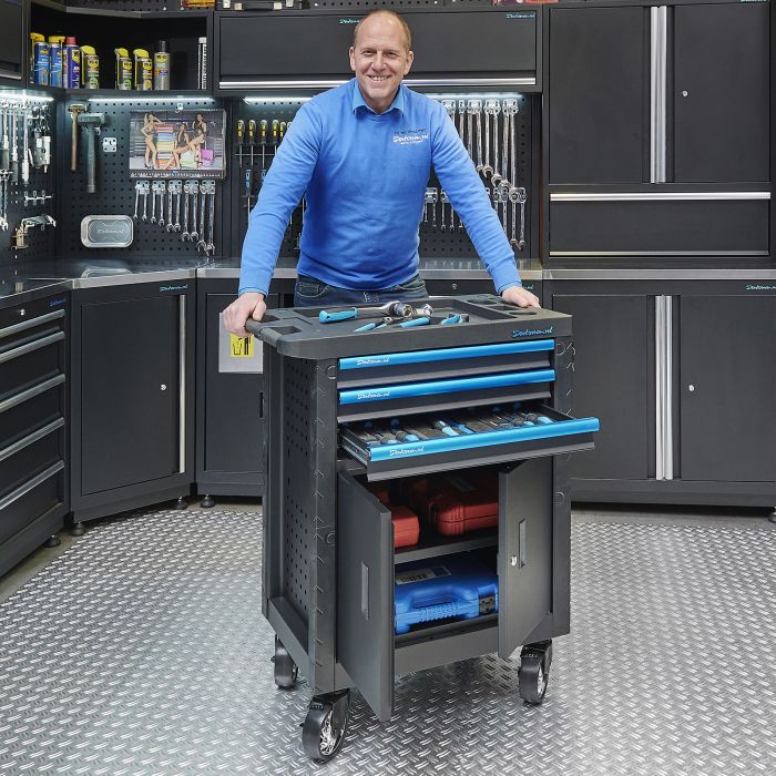 Gereedschapswagen met 3 laden en kast-8
