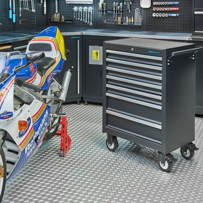 Gereedschapswagen 7 lades met quick lock - mat zwart-8