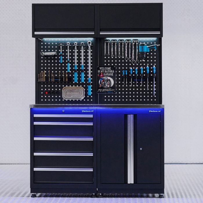 Werkplaatsinrichting PREMIUM RVS met kast en lades - 135 centimeter