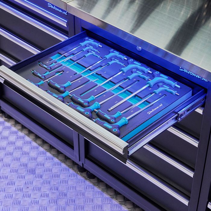 18-delige inbus- en torxsleutelset met T-greep in "PRO" softmodule