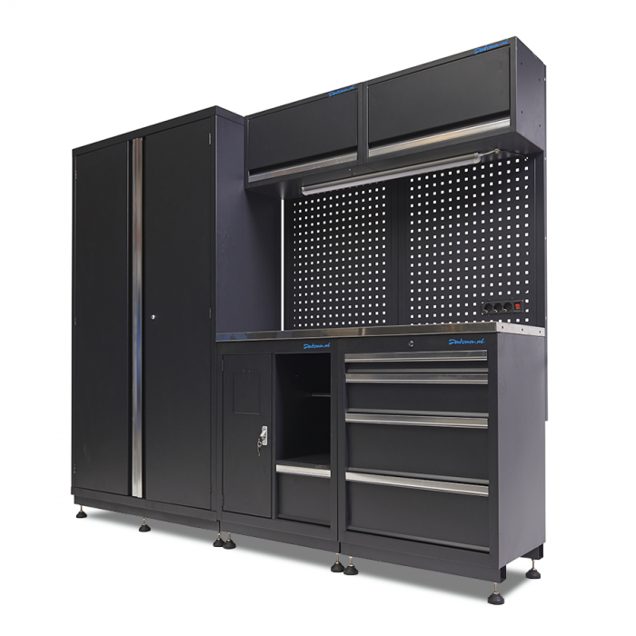 Werkplaatsinrichting PREMIUM met RVS werkblad 225 cm breed-38