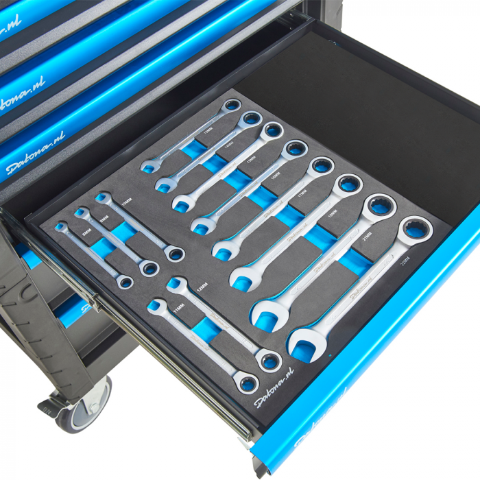 Ringratelsleutelset 13-delig in "Plus" softmodule-25