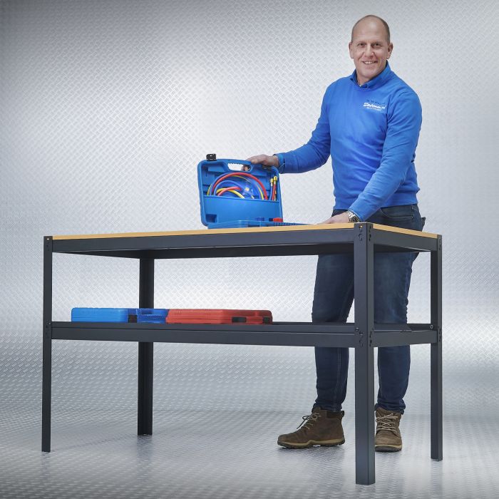 Werkbank met MDF werkblad - 150 cm - zwart