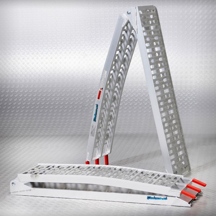 Extra verstevigde aluminium oprijplaat opklapbaar - 225 cm - 2 stuks-2
