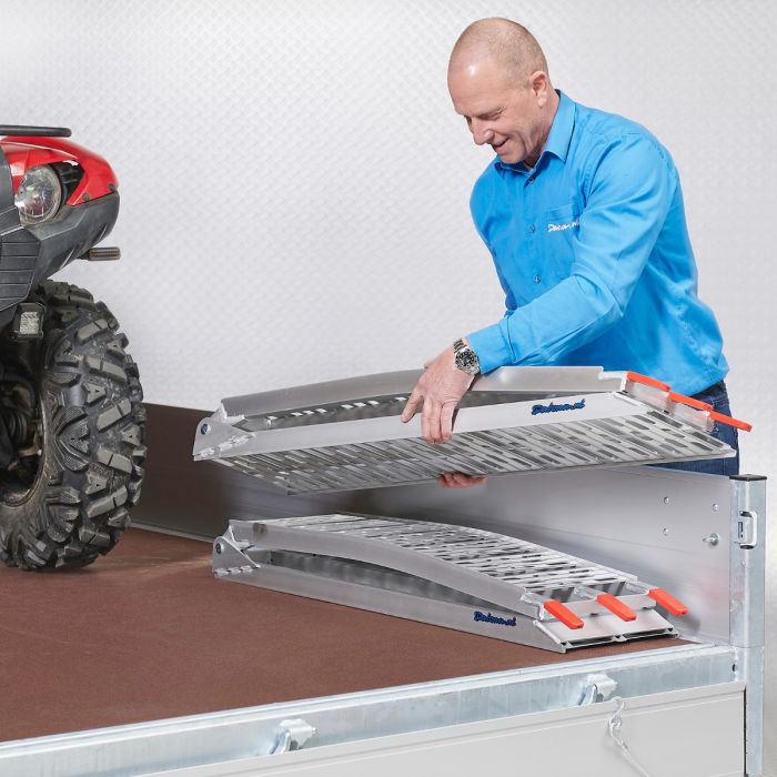 Extra verstevigde aluminium oprijplaat opklapbaar - 225 cm - 2 stuks-6