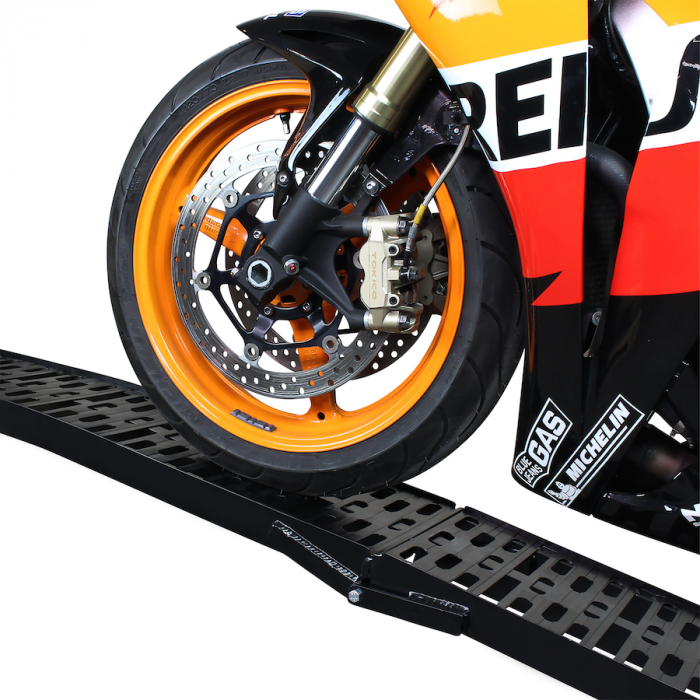 Extra verstevigde zwarte oprijplaat voor motoren - 225 cm-2