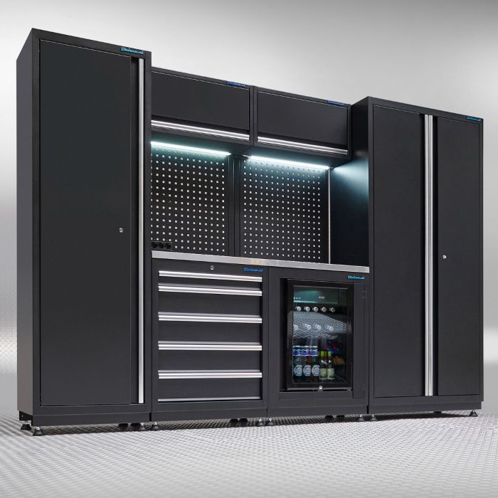 Werkplaatsinrichting PREMIUM RVS werkblad met koelkast – 285 cm breed-23