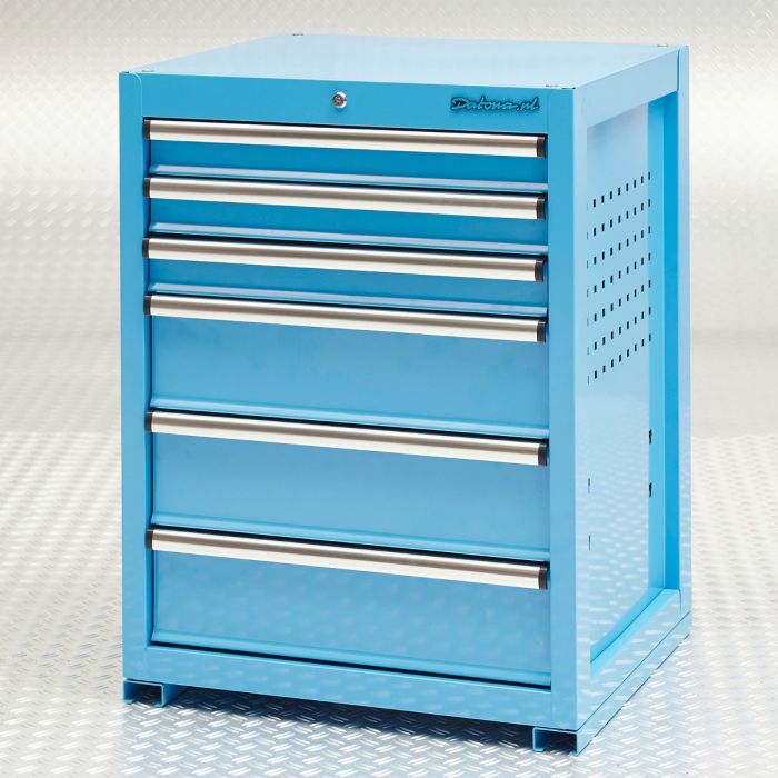 Werkbank PRO bamboe - 6 lades - opbergkast - 200 cm - blauw-20