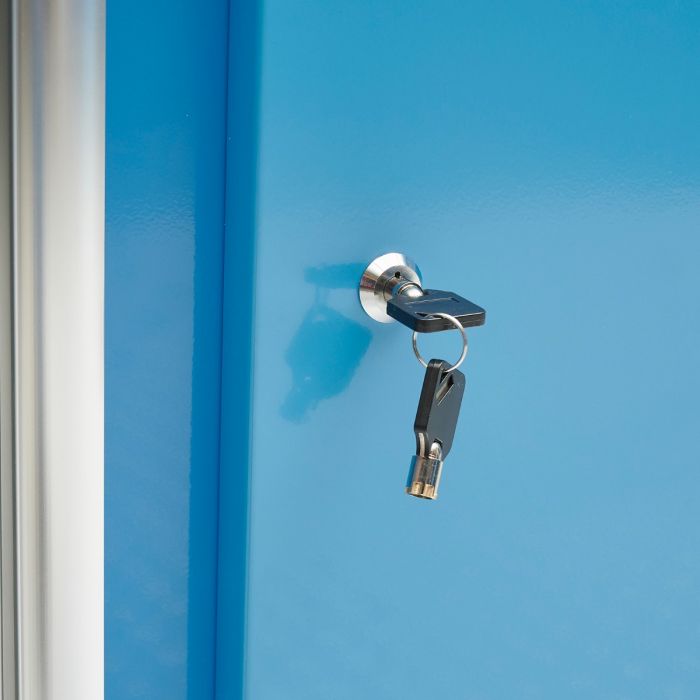 Werkbank PRO bamboe - 6 lades - opbergkast - 200 cm - blauw-12