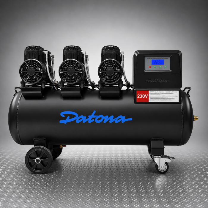 Stille compressor 100L - Olievrij en verrijdbaar - voor zandstralen
