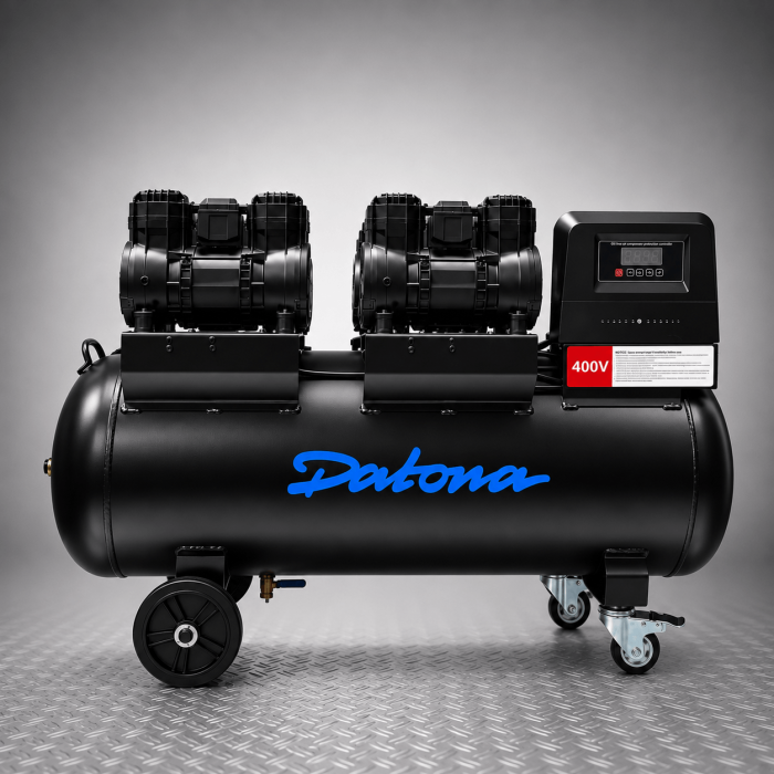 Stille compressor 200L - Olievrij en verrijdbaar - 400V