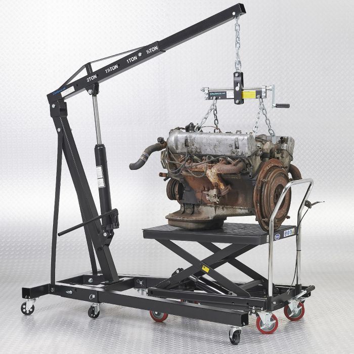 Verrijdbare hydraulische heftafel - zwart-3