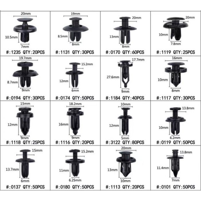 Automotive clips - 630-delige set met montagetang -6