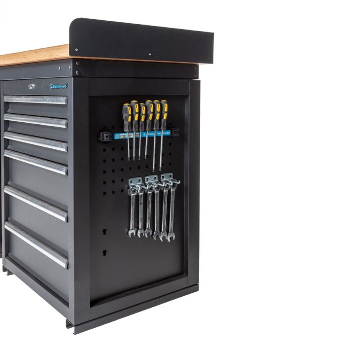 Werkbank PRO - eiken werkblad - 12 lades - 200 cm - zwart-36